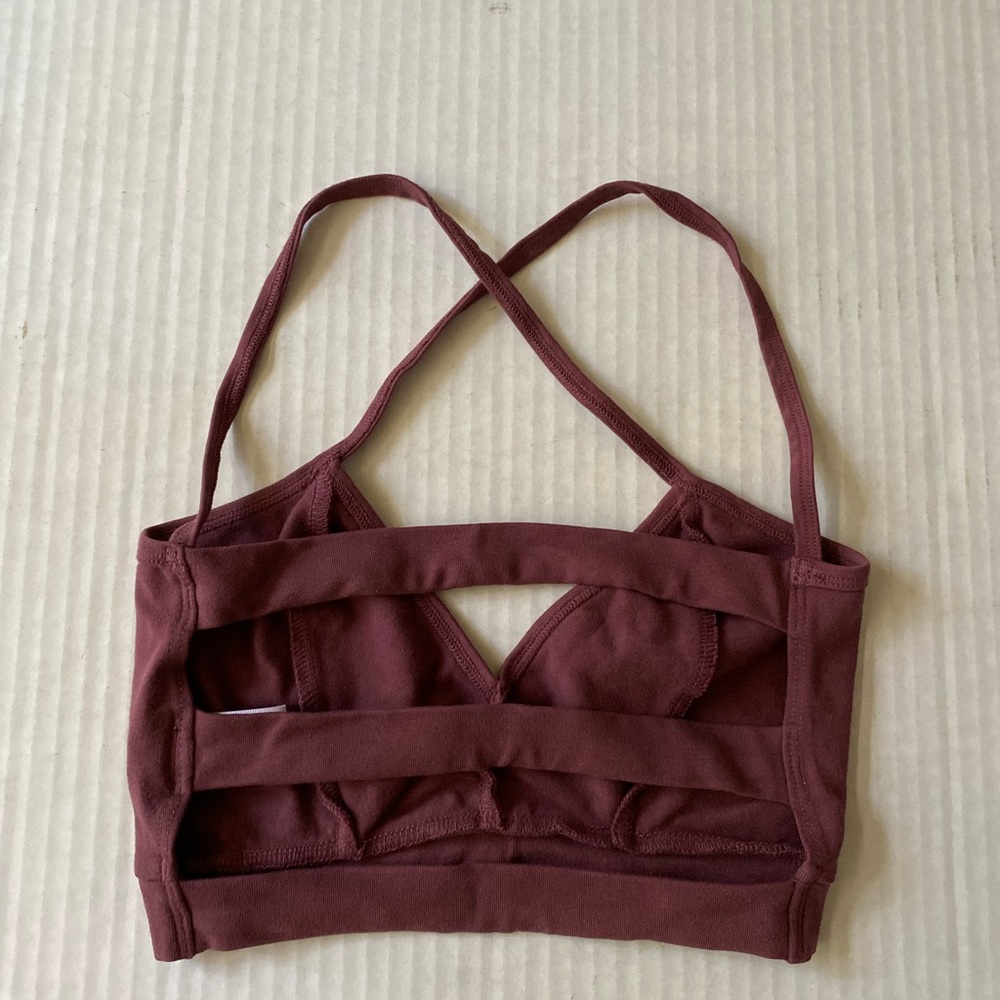 Soul Flower Organic Cotton Bralette Plum Burgundy Size S - Picture 9 of 11